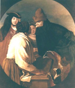 Giacomo Ceruti detto il Pitocchetto, Maschere e venditrice, tela. Courtesy collezione Credito Bergamasco